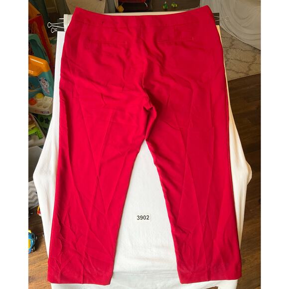 Worthington Women Formal Pants size 18 US High Rise Modern Fit Slim Leg Red - Picture 11 of 11